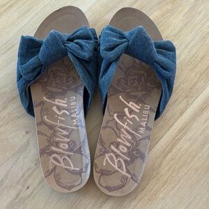 Blowfish Women's Denim Blue Bow Sandals